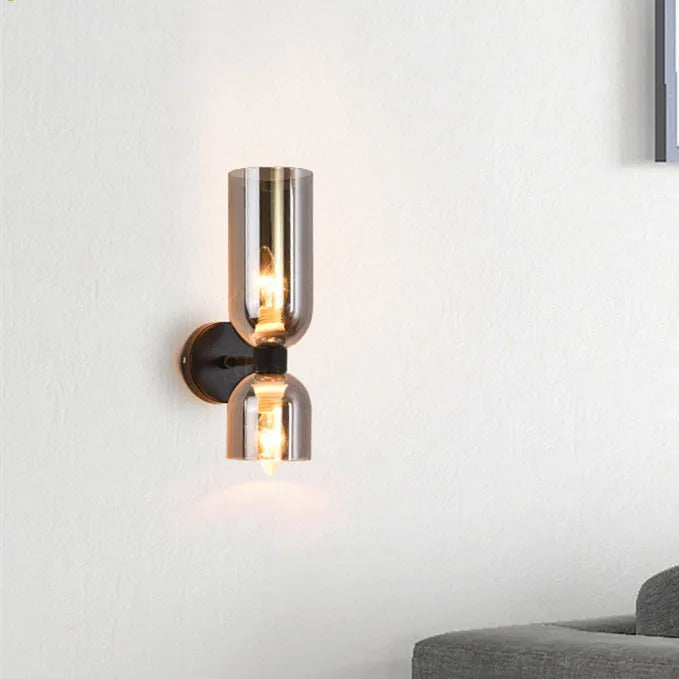 Dual Glass Wall Sconce | Modern Scandinavian Design with Warm LED Lighting 3