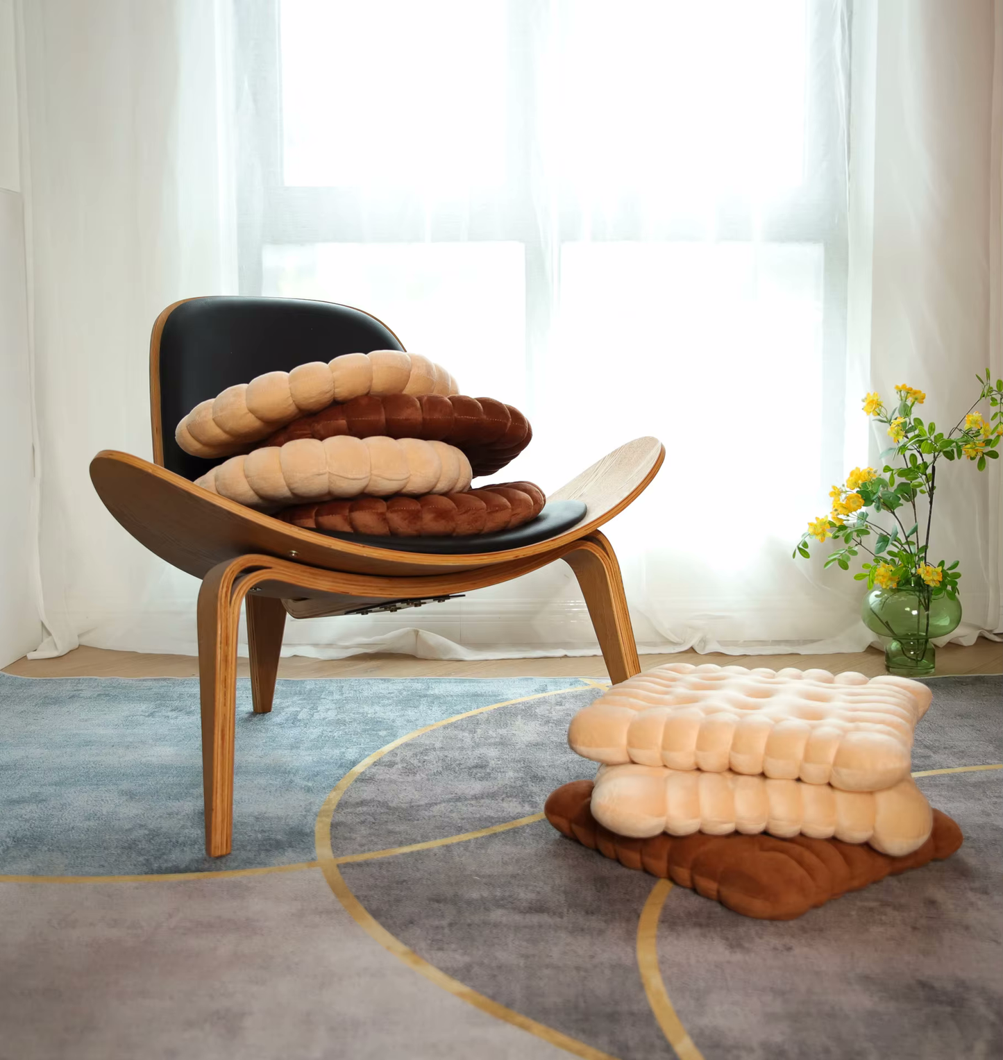 Plush Biscuit Cushion | Soft Cotton Filling for Playful Home Decor 3