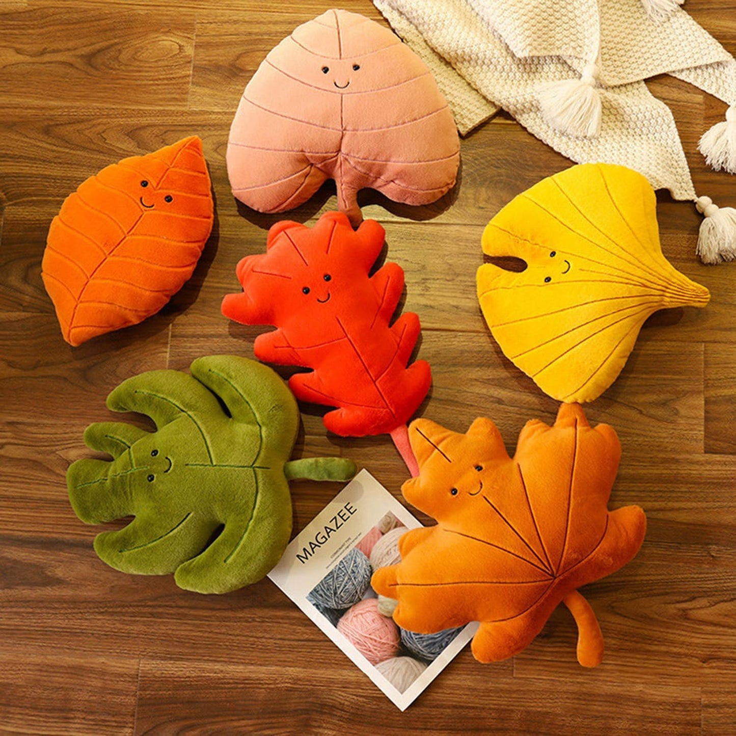 Plush Autumn Leaf Pillow | Cozy Fall Decor for Home Comfort 2