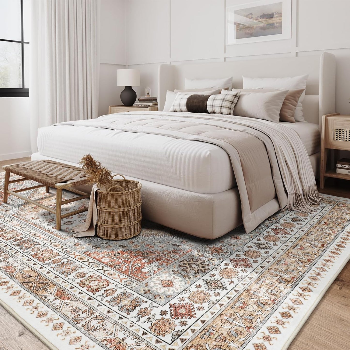 Bohemian Velvet Area Rug | Soft, Washable, Vintage Design 2