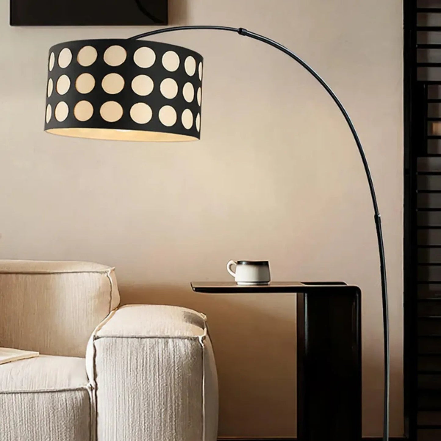 Arc Floor Lamp | Elegant Metal Design with Playful Fabric Shade 8