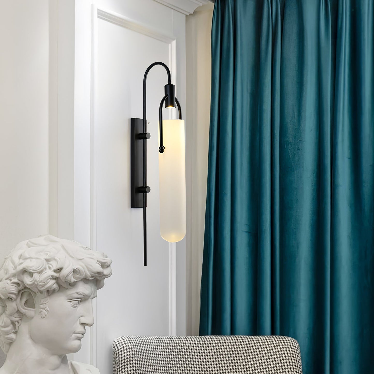 Arc Wall Lamp | Modern Matte Frame with Frosted Glass Shade 3