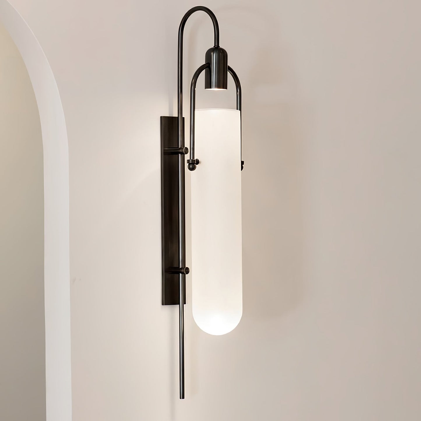 Arc Wall Lamp | Modern Matte Frame with Frosted Glass Shade 6