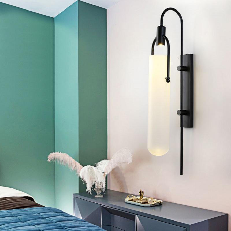 Arc Wall Lamp | Modern Matte Frame with Frosted Glass Shade 8