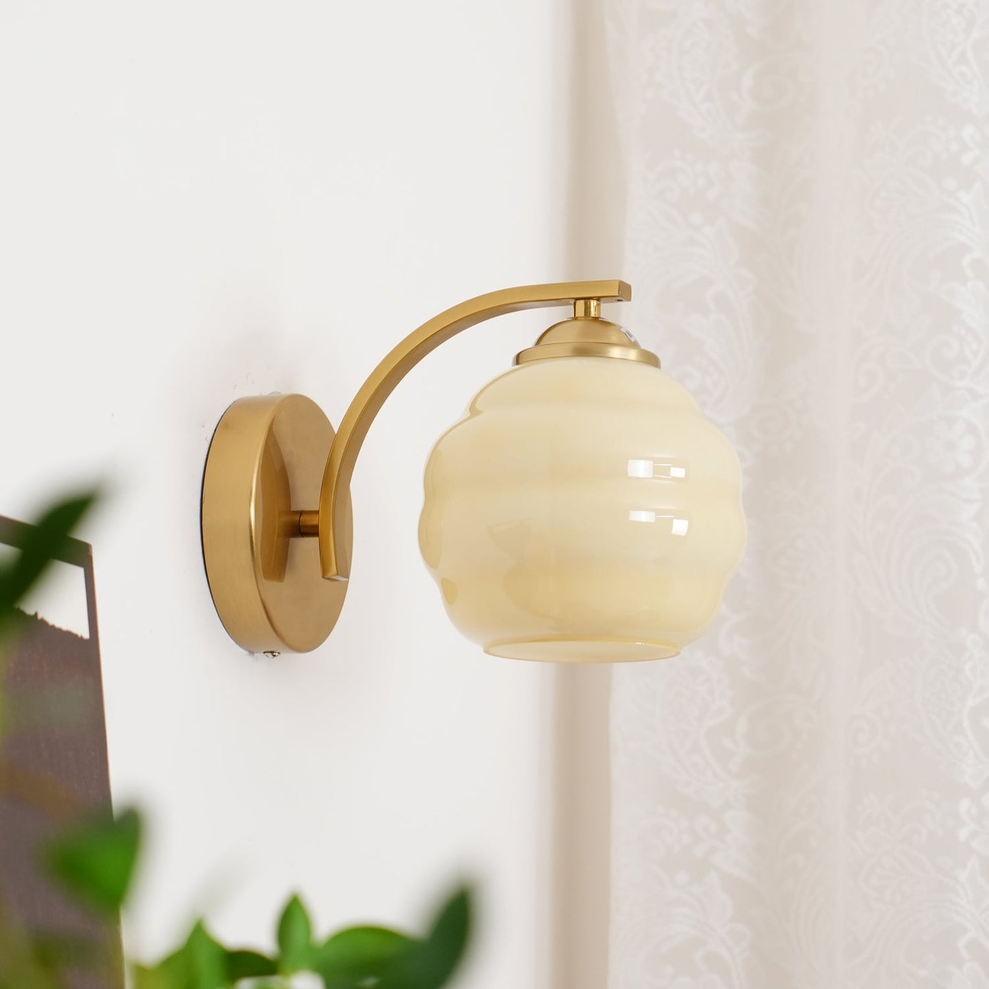 Art Deco Wall Sconce | Elegant Vintage Design with Warm Glass Shades 8
