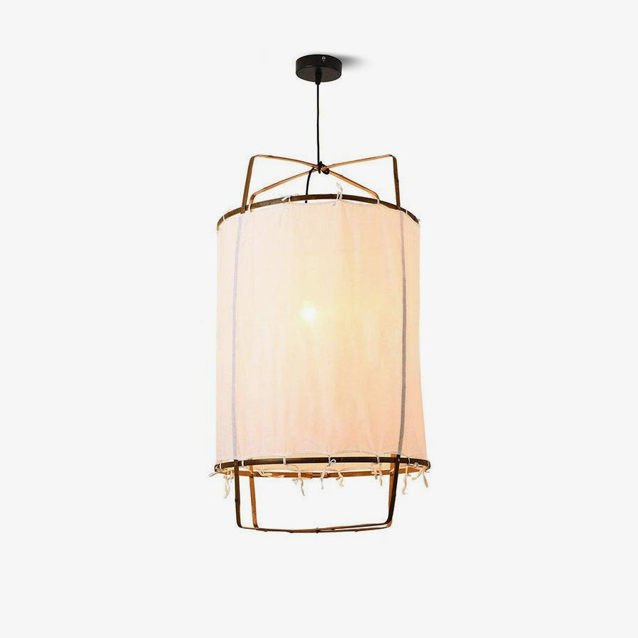 Bamboo Pendant Light | Natural Bamboo Build with Cotton Shade 2