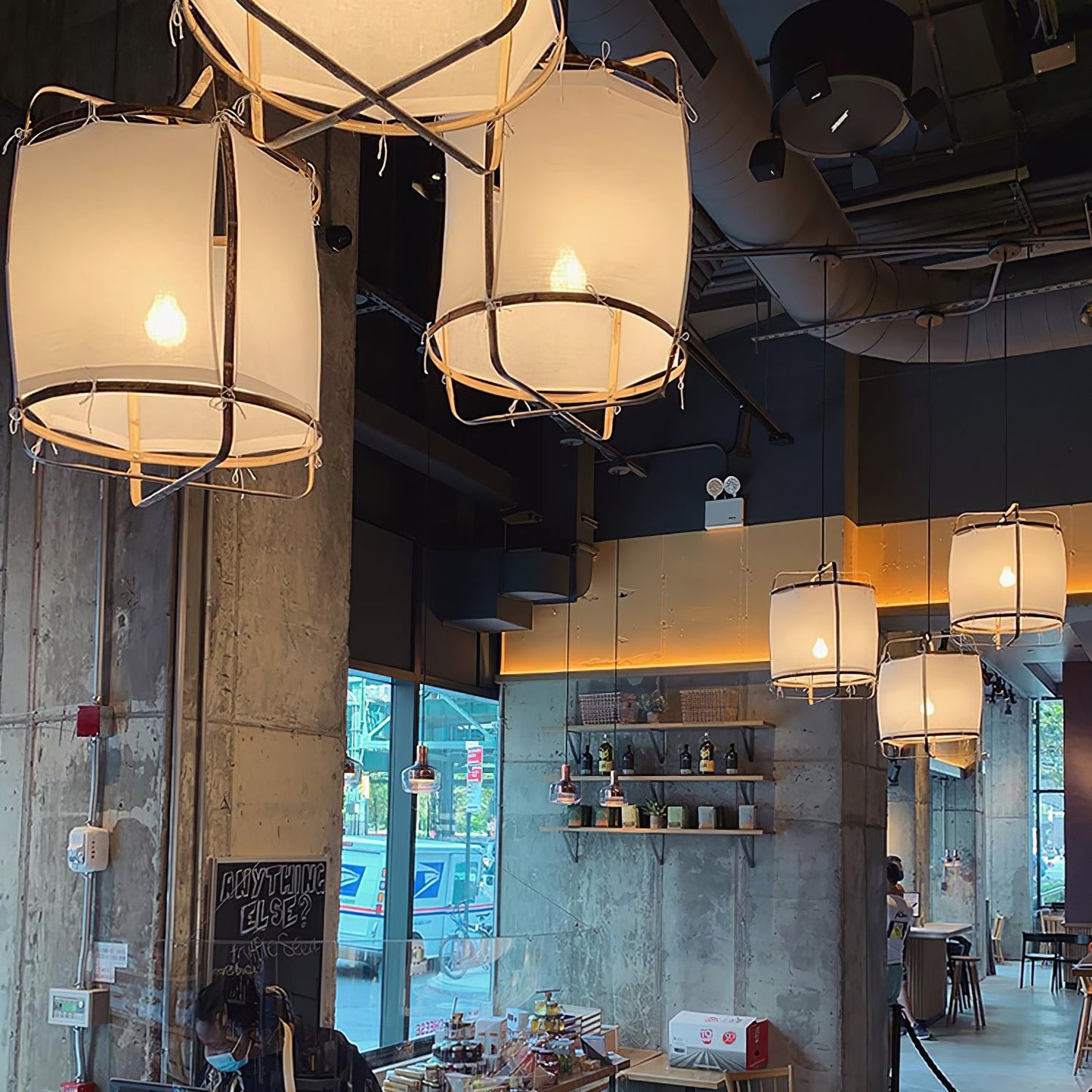 Bamboo Pendant Light | Natural Bamboo Build with Cotton Shade 7