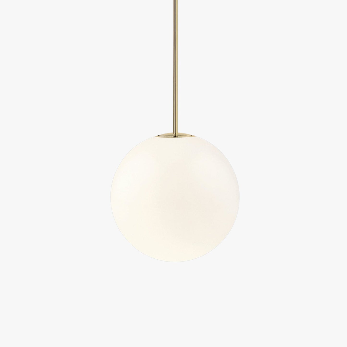 Brass Pendant Lamp | Mouth-Blown Opal Glass Shade for Modern Elegance 2