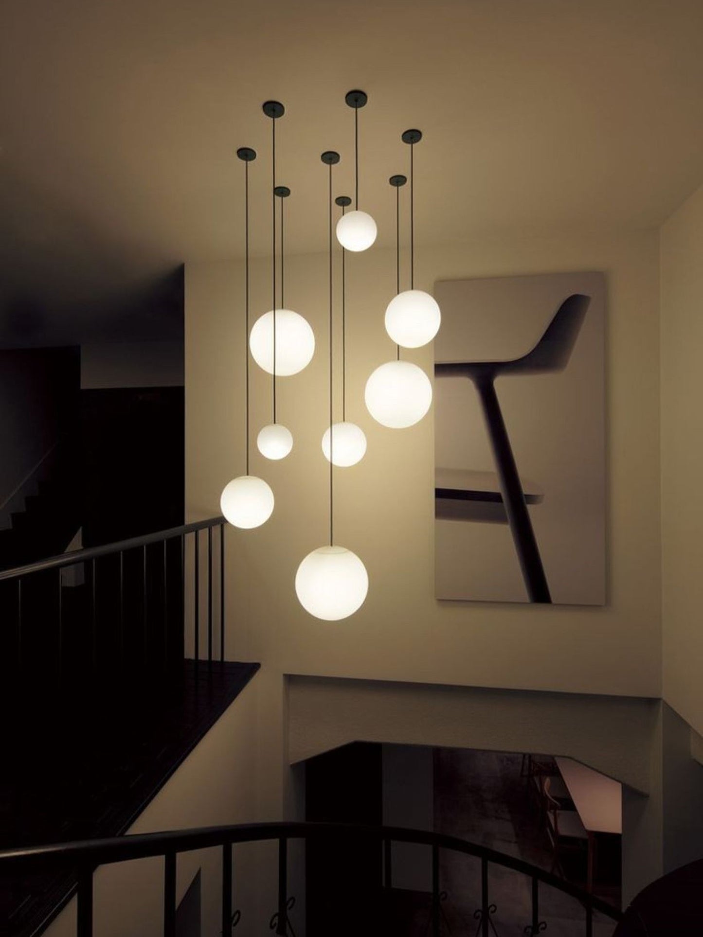 Brass Pendant Lamp | Mouth-Blown Opal Glass Shade for Modern Elegance 6