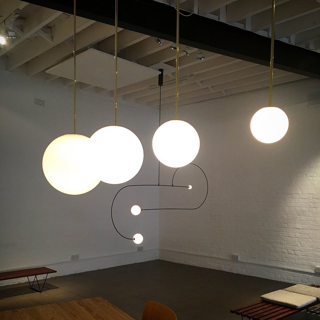 Brass Pendant Lamp | Mouth-Blown Opal Glass Shade for Modern Elegance 7