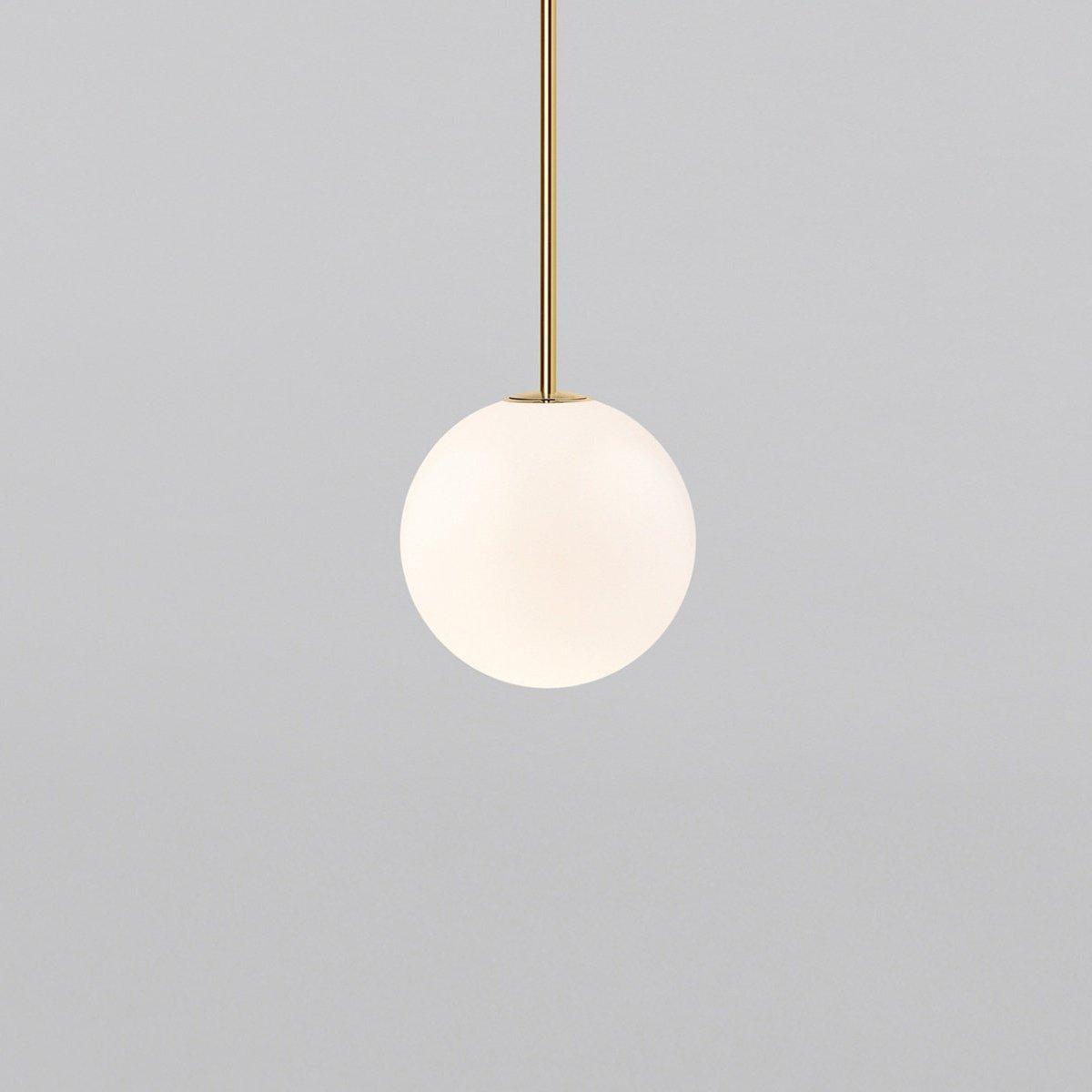 Brass Pendant Lamp | Mouth-Blown Opal Glass Shade for Modern Elegance 10