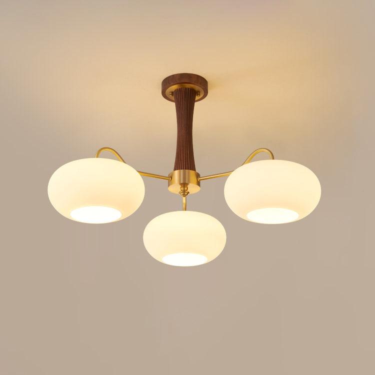 Wooden Chandelier | Elegant Brass and Glass Design for Indoor Spaces 1