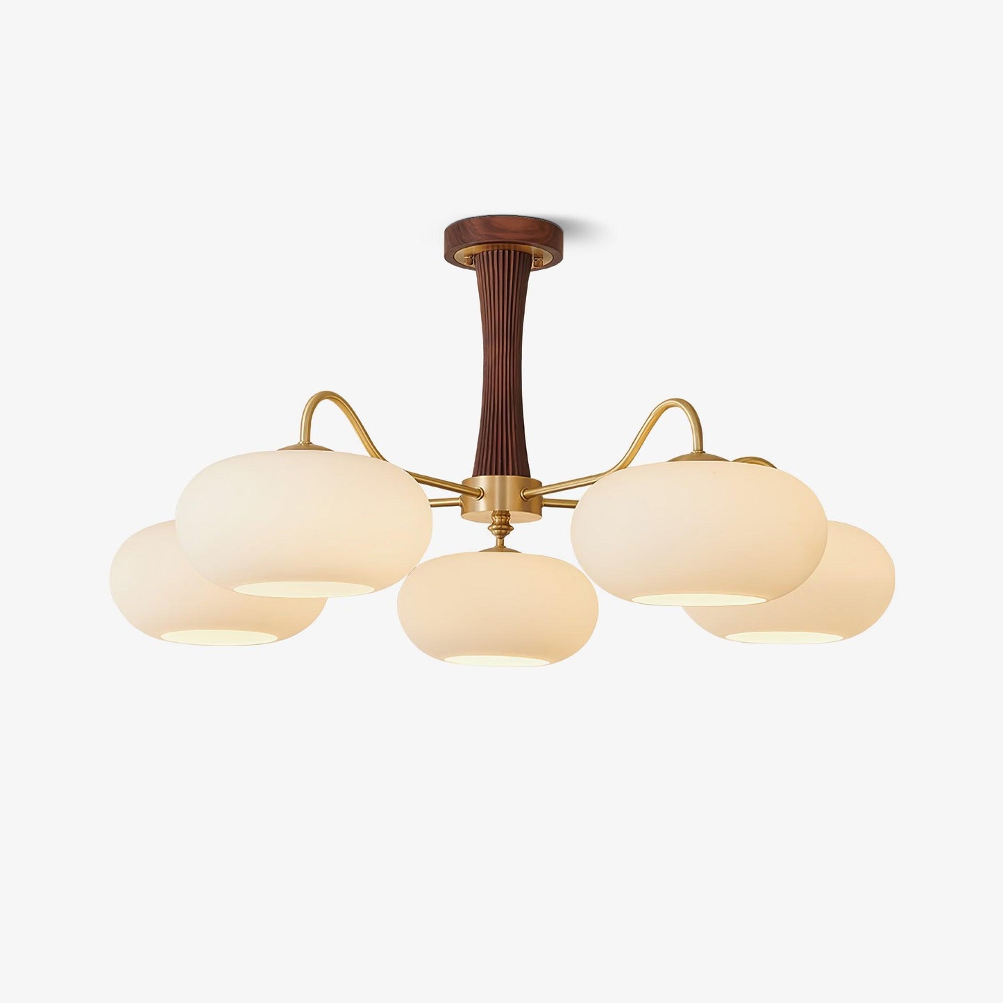 Wooden Chandelier | Elegant Brass and Glass Design for Indoor Spaces 2