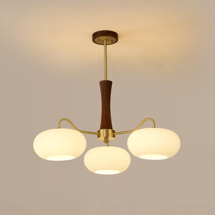 Wooden Chandelier | Elegant Brass and Glass Design for Indoor Spaces 11