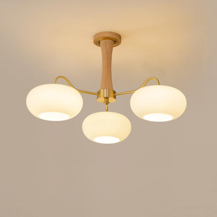 Wooden Chandelier | Elegant Brass and Glass Design for Indoor Spaces 12