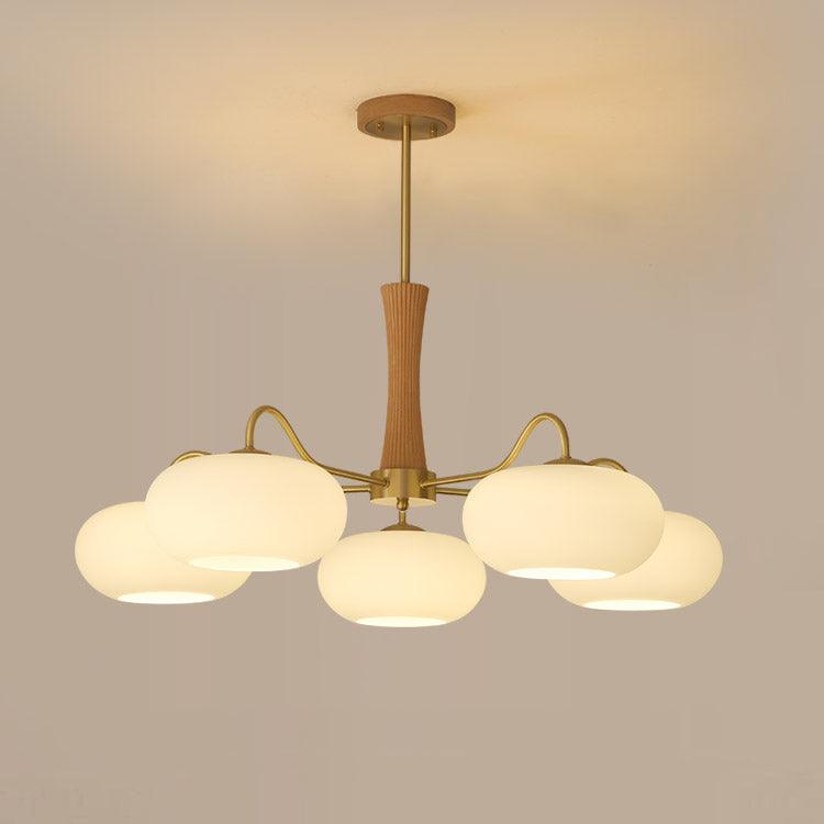 Wooden Chandelier | Elegant Brass and Glass Design for Indoor Spaces 10