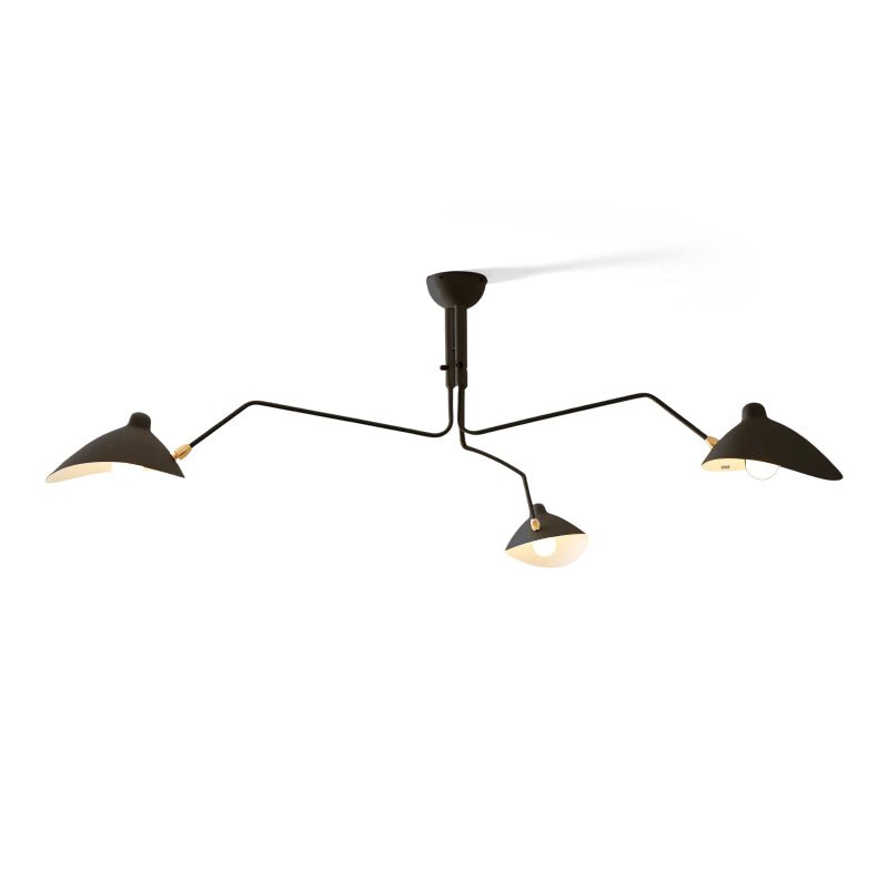 Three Arm Ceiling Lamp | Dynamic Sculptural Design for LED and Edison Bulbs 1