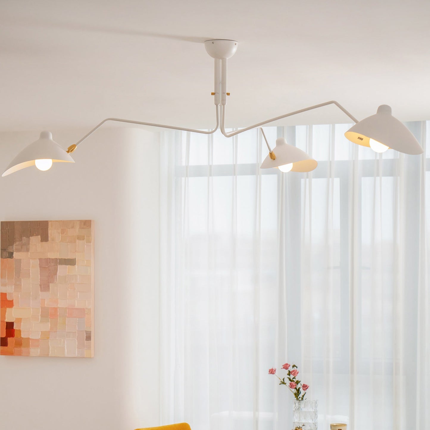Three Arm Ceiling Lamp | Dynamic Sculptural Design for LED and Edison Bulbs 3