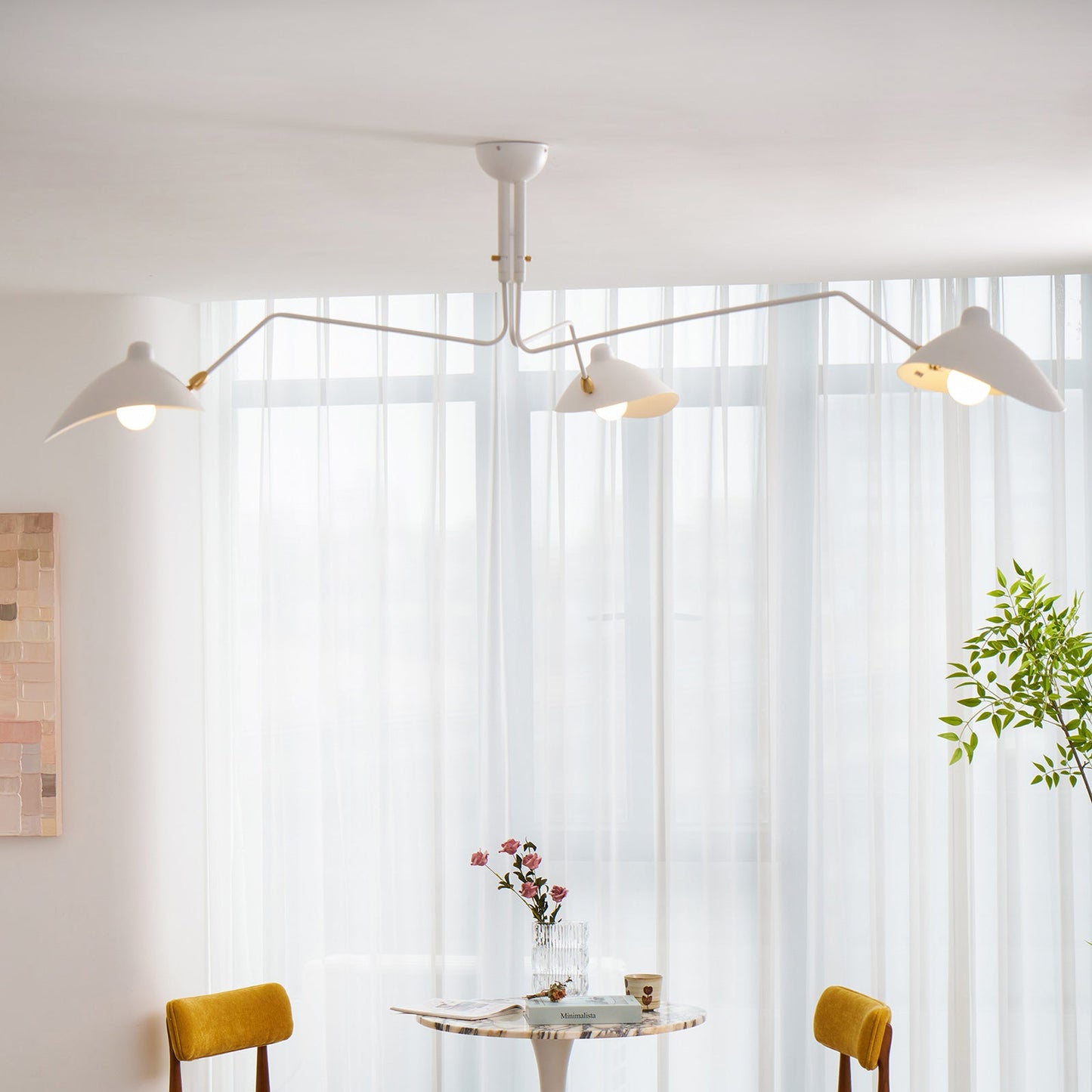Three Arm Ceiling Lamp | Dynamic Sculptural Design for LED and Edison Bulbs 4