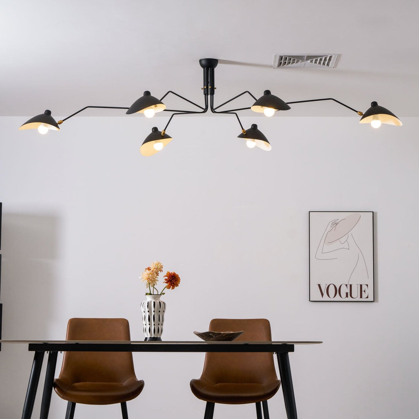 Three Arm Ceiling Lamp | Dynamic Sculptural Design for LED and Edison Bulbs 5
