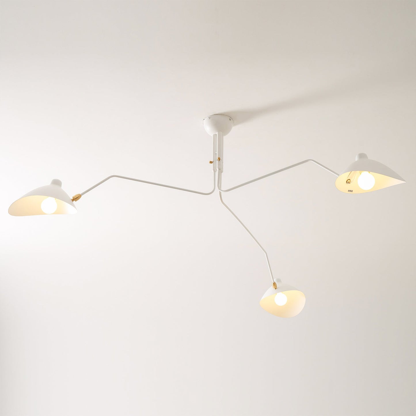 Three Arm Ceiling Lamp | Dynamic Sculptural Design for LED and Edison Bulbs 9