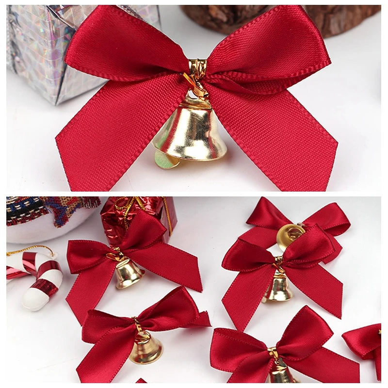 Christmas Bow Set | Elegant Bows with Bells for Festive Decor 4