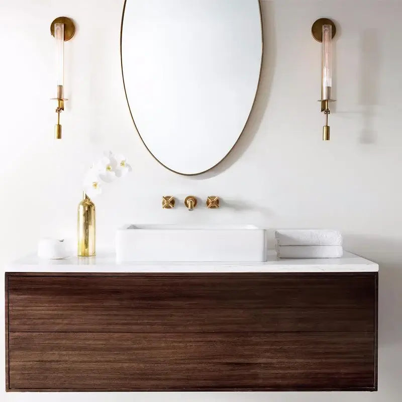 Classic Brass Wall Sconce | Elegant Ribbed Glass Shade for Warm Ambiance 9