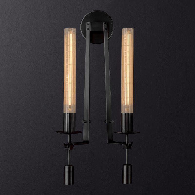 Classic Brass Wall Sconce | Elegant Ribbed Glass Shade for Warm Ambiance 10