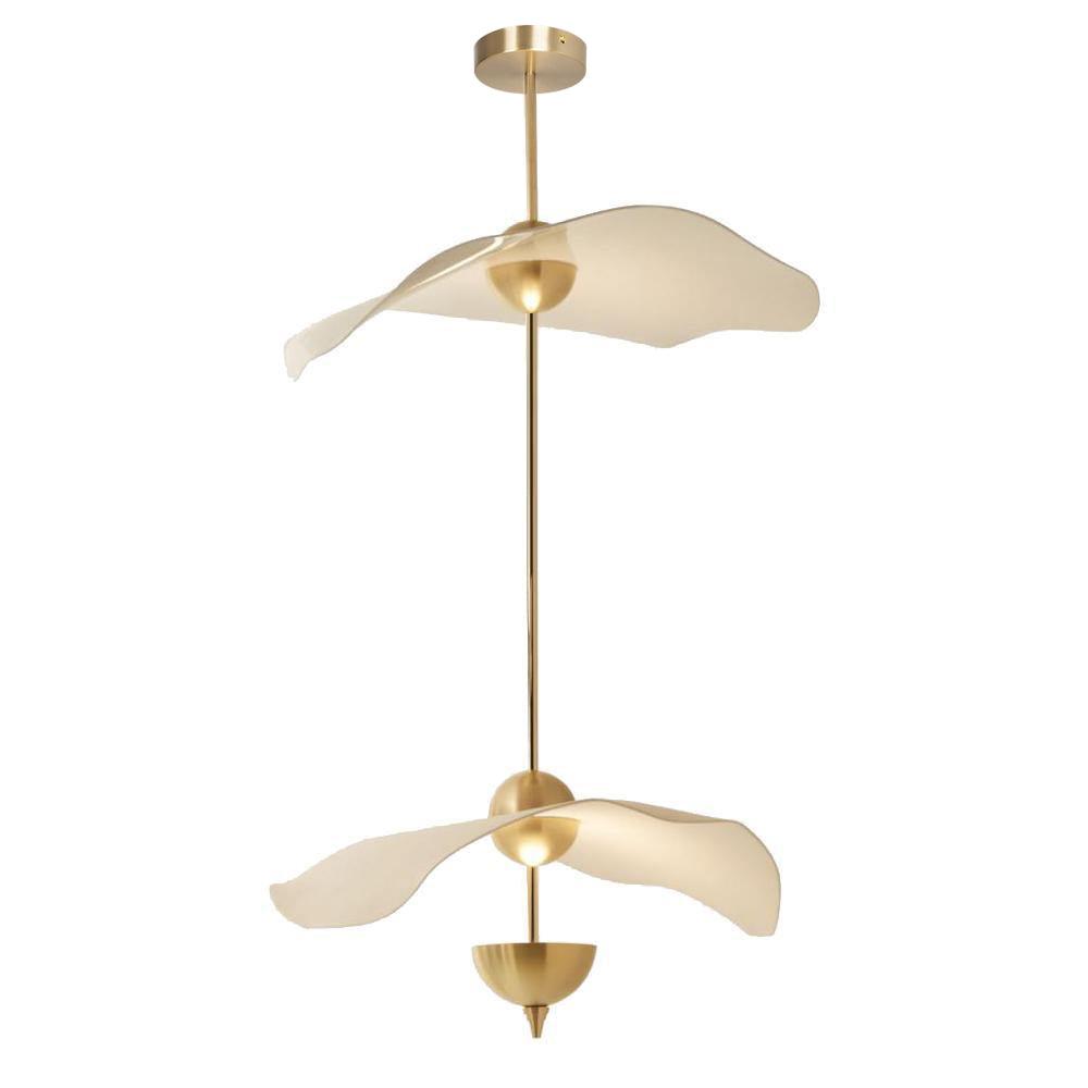 Double Biscuit Pendant Light | Modern Metal & Acrylic Hanging Lights with Adjustable LED 11