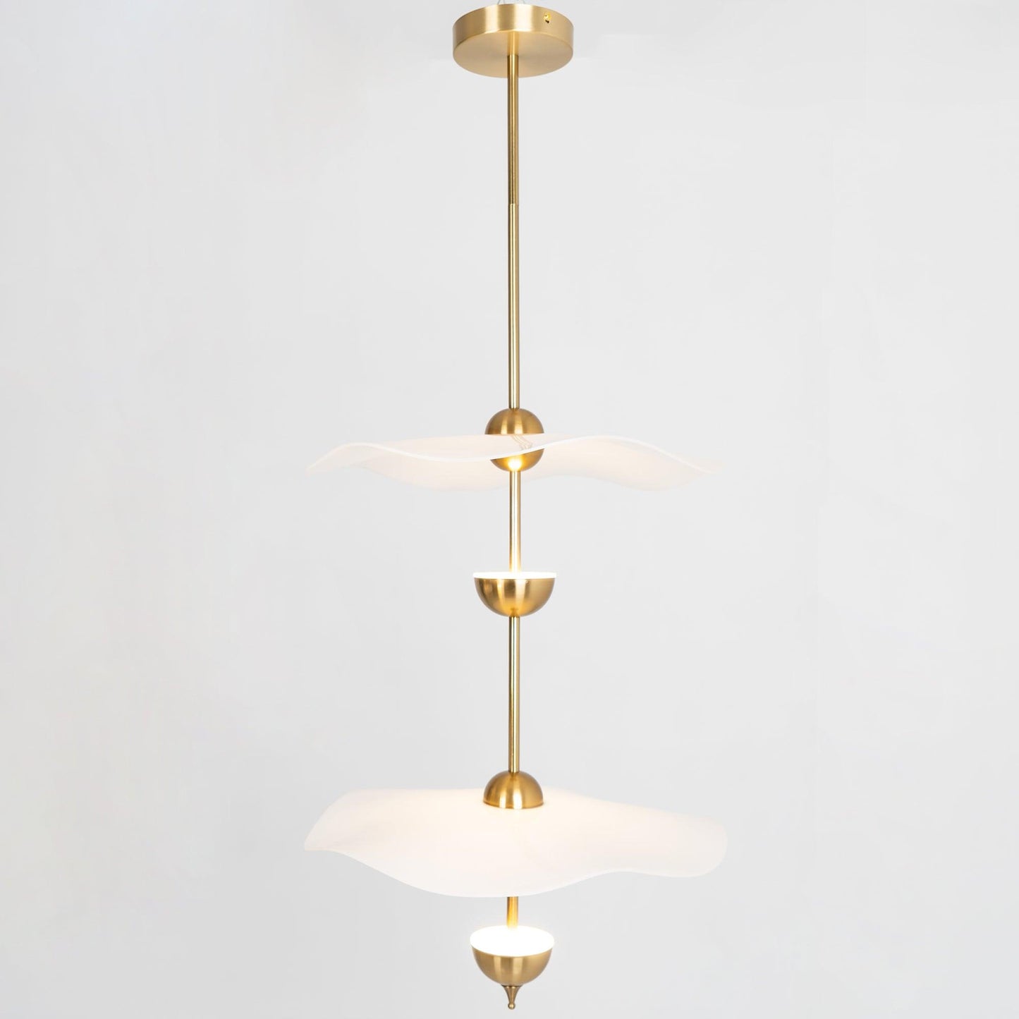 Double Biscuit Pendant Light | Modern Metal & Acrylic Hanging Lights with Adjustable LED 12