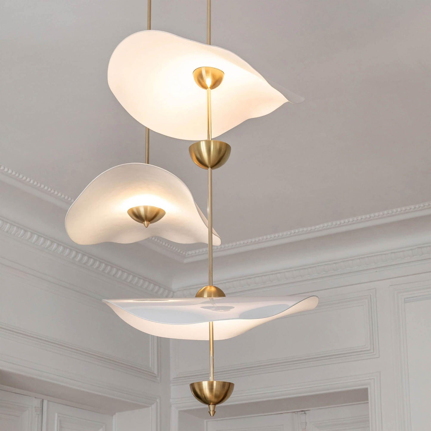 Double Biscuit Pendant Light | Modern Metal & Acrylic Hanging Lights with Adjustable LED 3