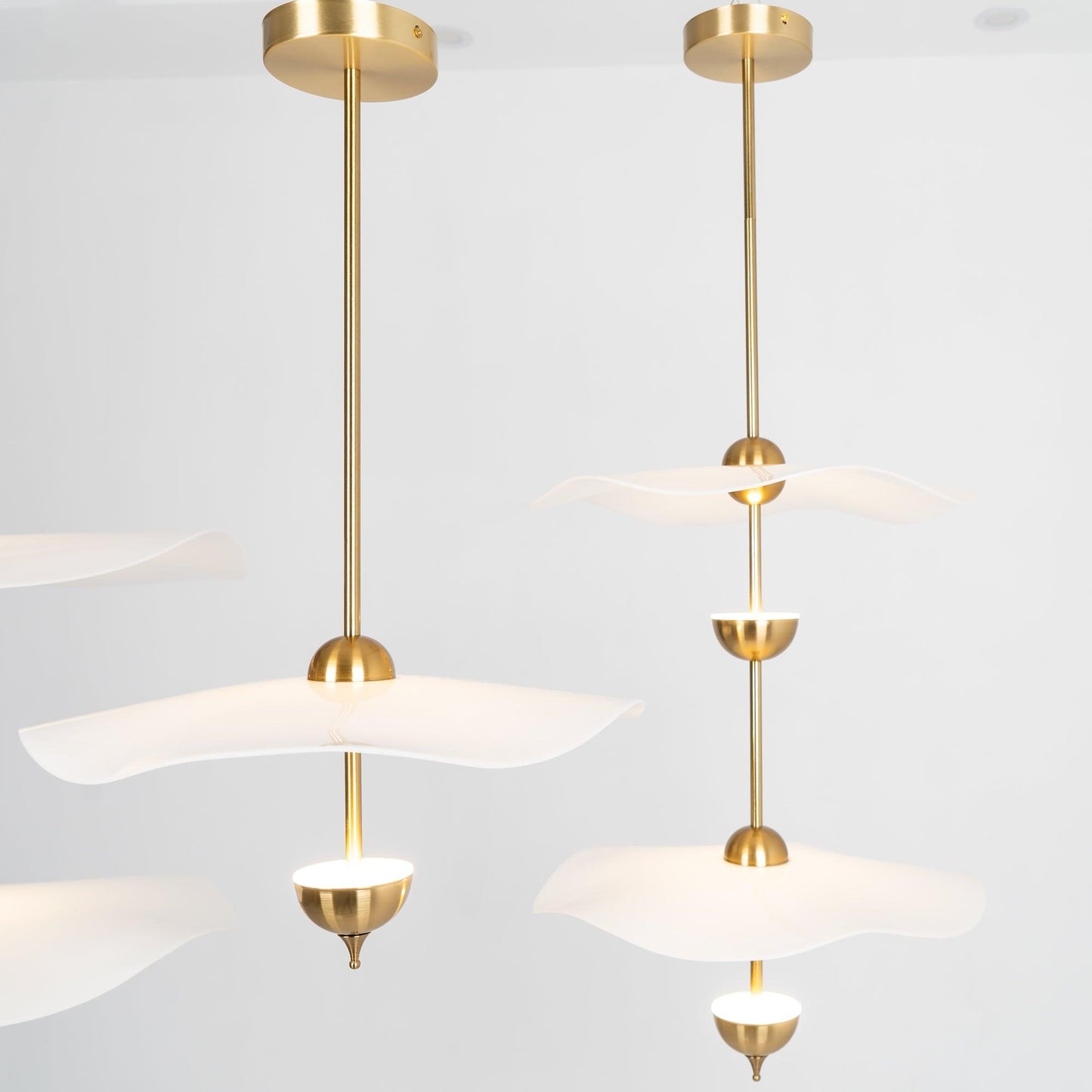 Double Biscuit Pendant Light | Modern Metal & Acrylic Hanging Lights with Adjustable LED 9