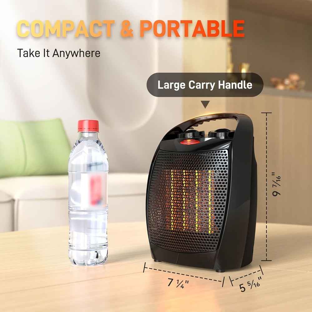 Electric Space Heater | Fast Heating Portable Room Heater with Adjustable Thermostat 5