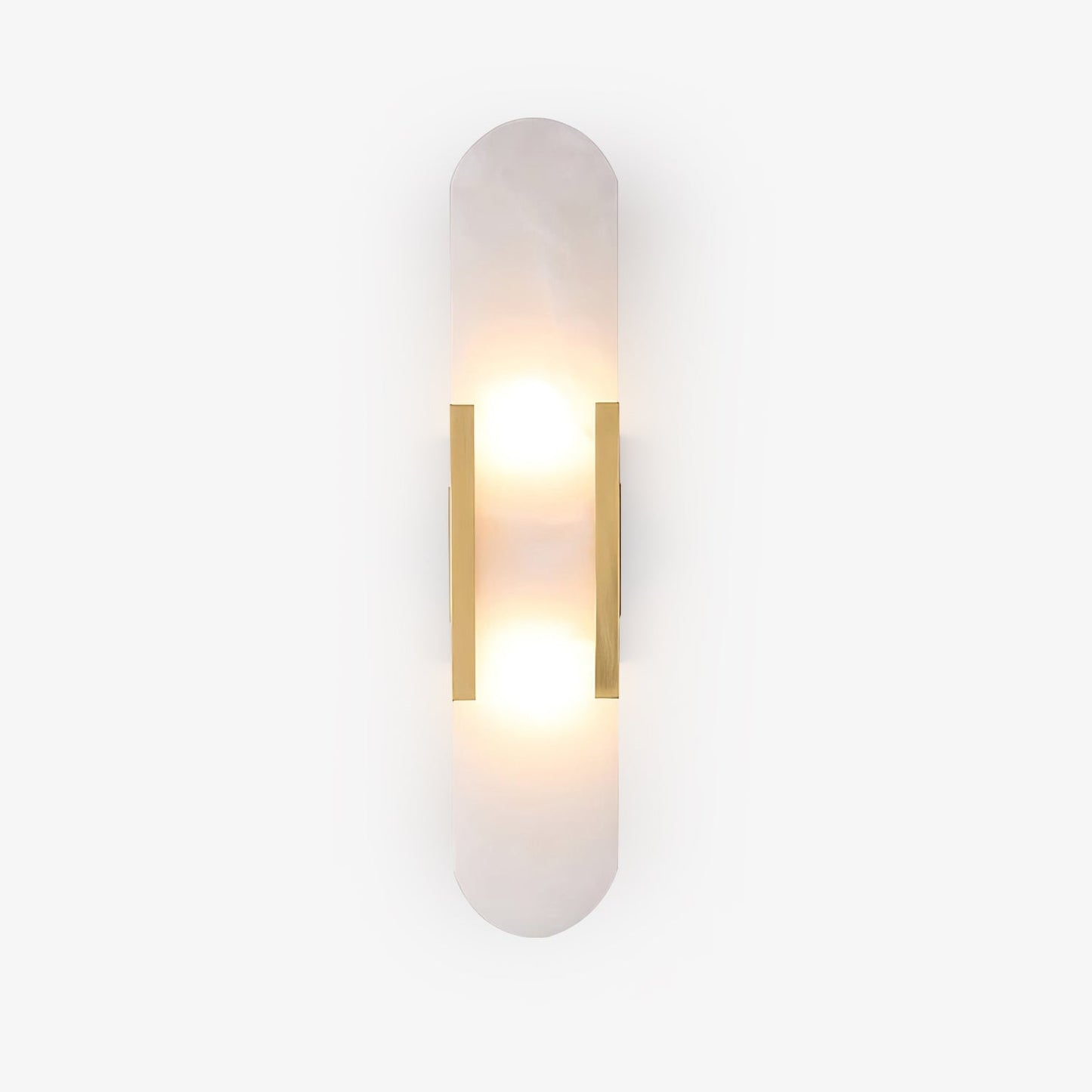 Elongated Wall Sconce | Handcrafted Alabaster with Brass Accents 2