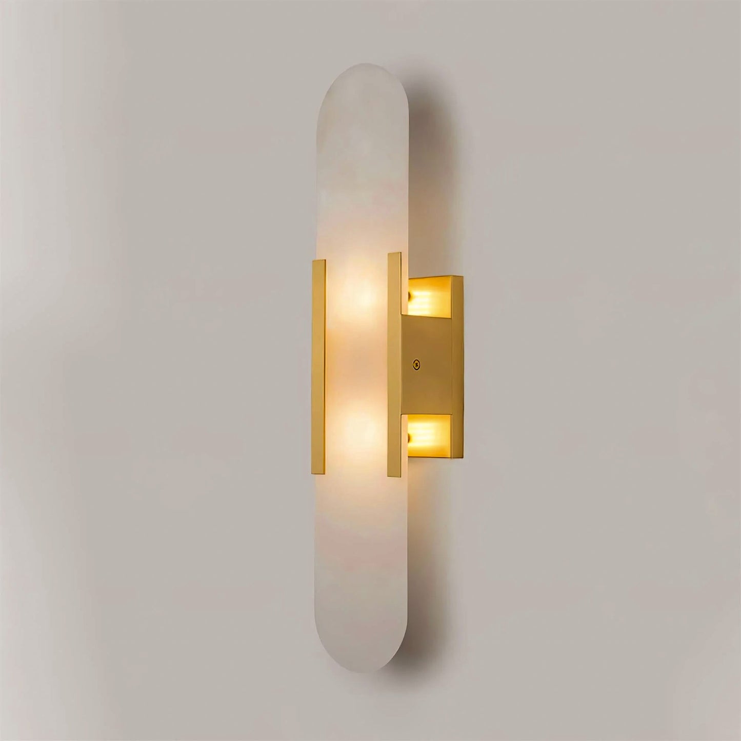 Elongated Wall Sconce | Handcrafted Alabaster with Brass Accents 13
