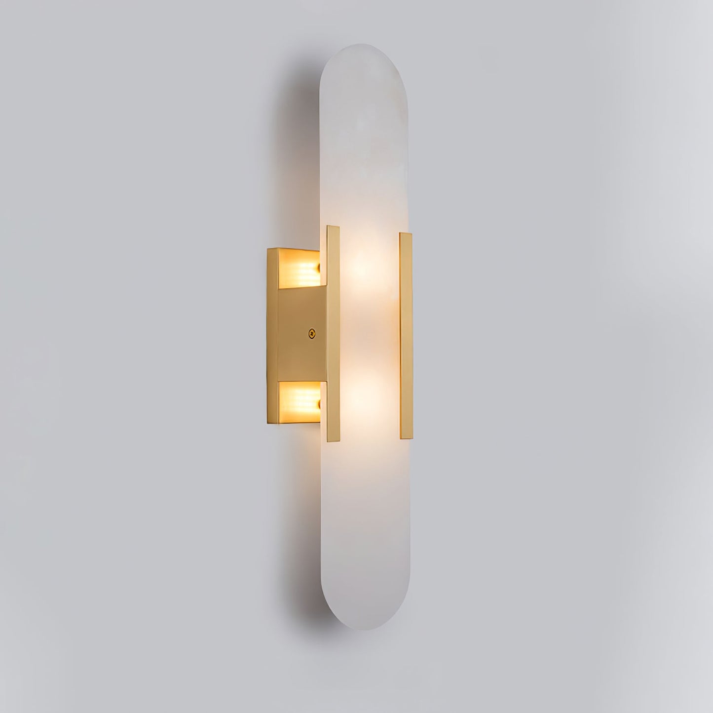 Elongated Wall Sconce | Handcrafted Alabaster with Brass Accents 14