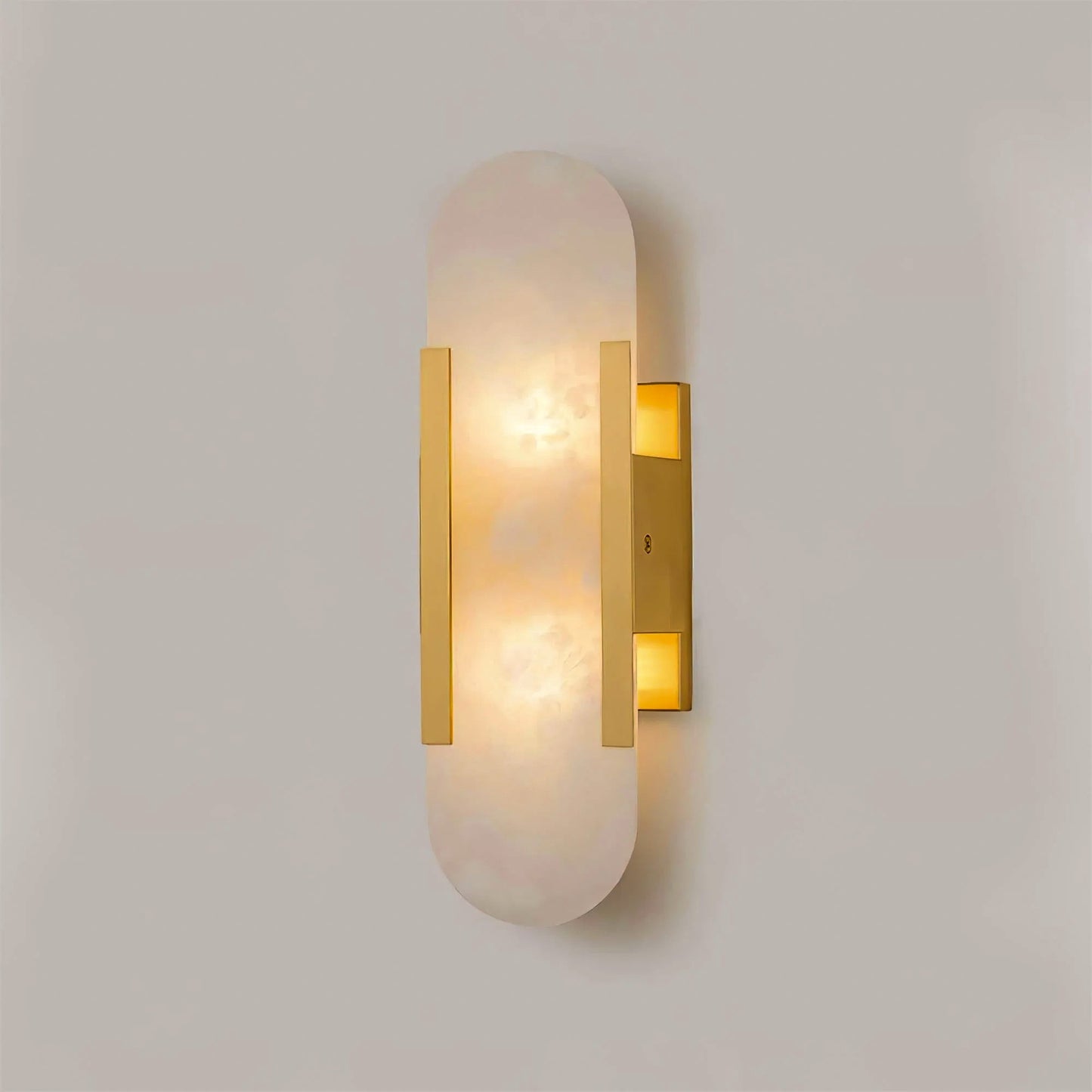 Elongated Wall Sconce | Handcrafted Alabaster with Brass Accents 10