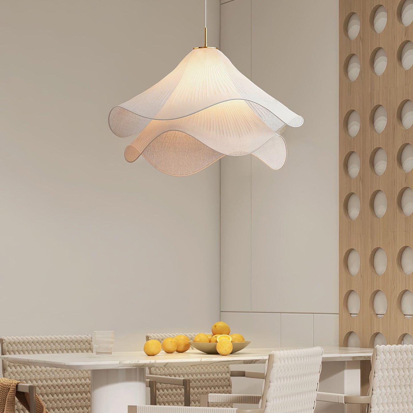Ethereal Bloom Pendant Light | Elegant Fabric Design with Soft Glow 3