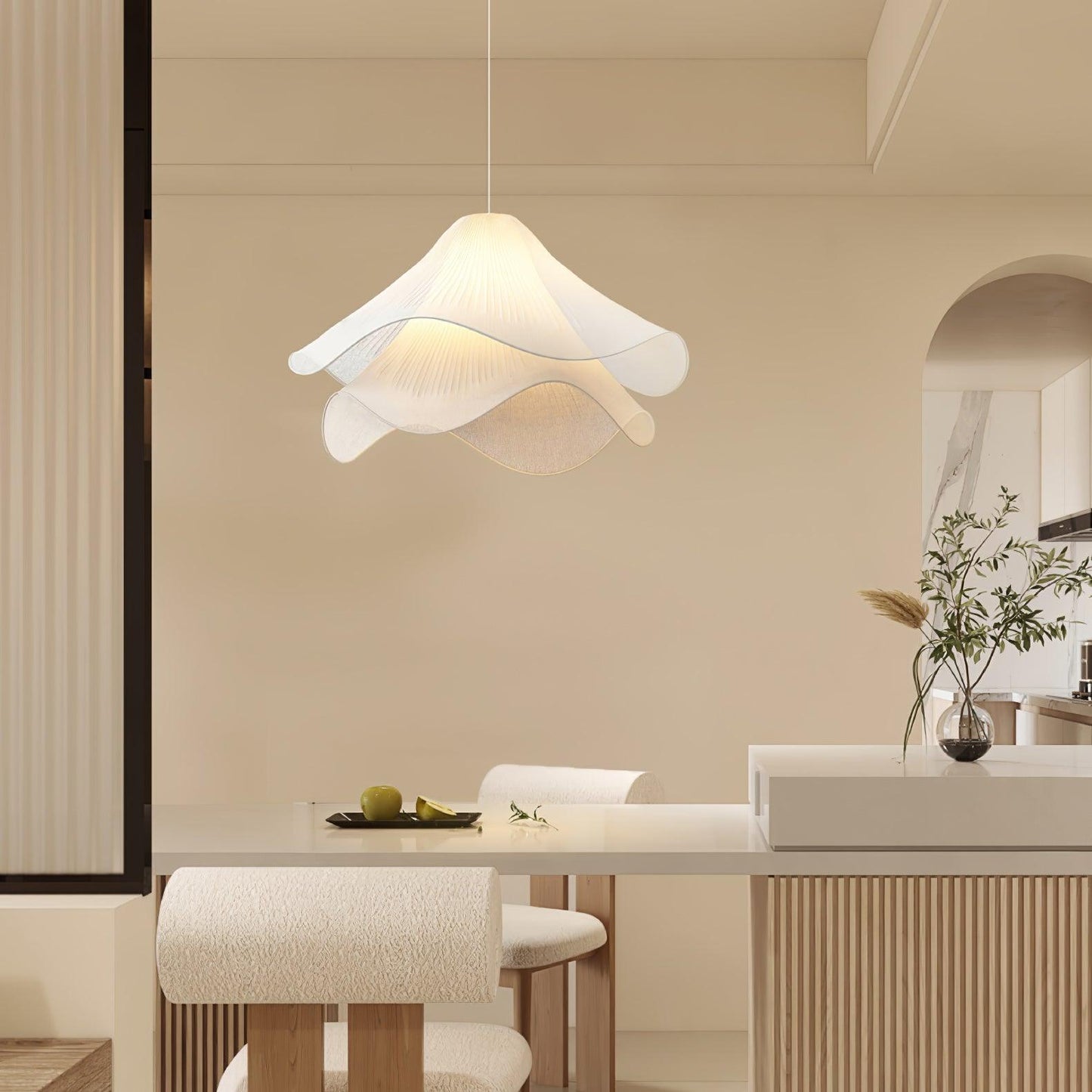 Ethereal Bloom Pendant Light | Elegant Fabric Design with Soft Glow 6