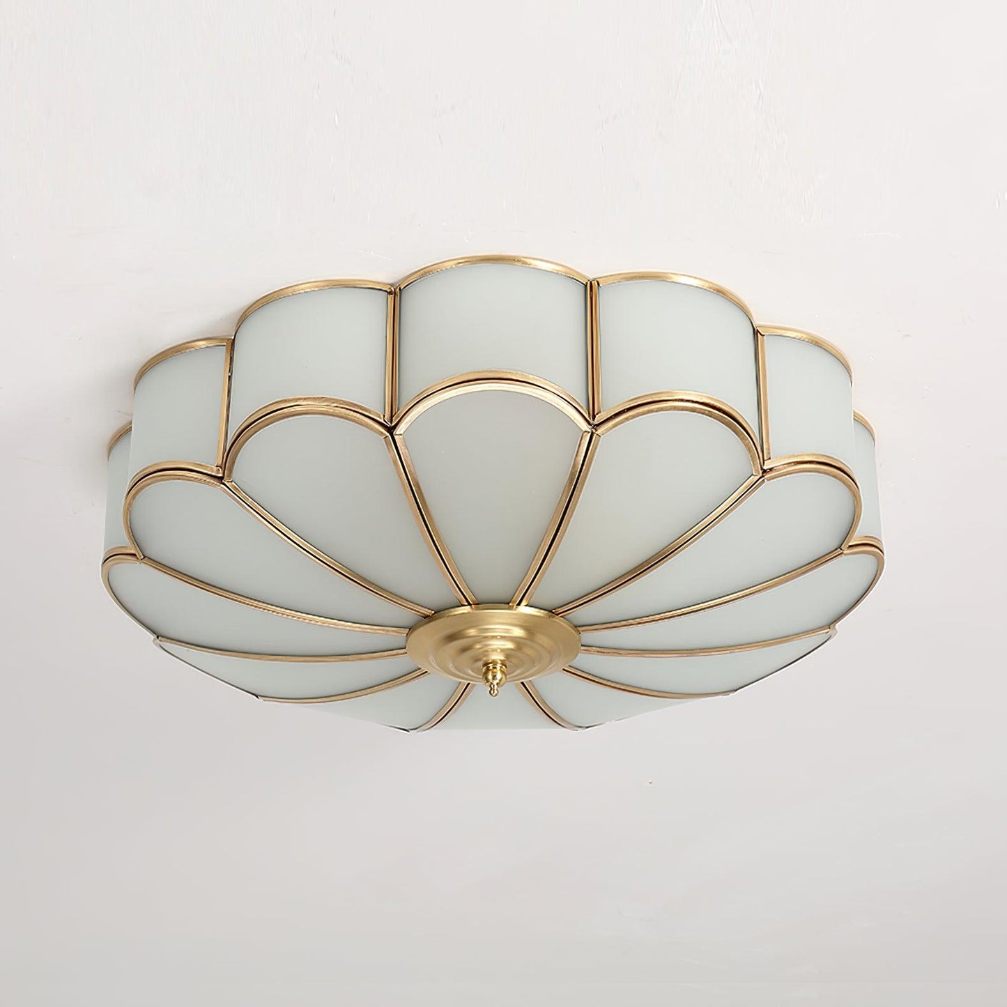 Flush Mount Ceiling Light | Elegant Flower Shape Design with Brass Finish 1