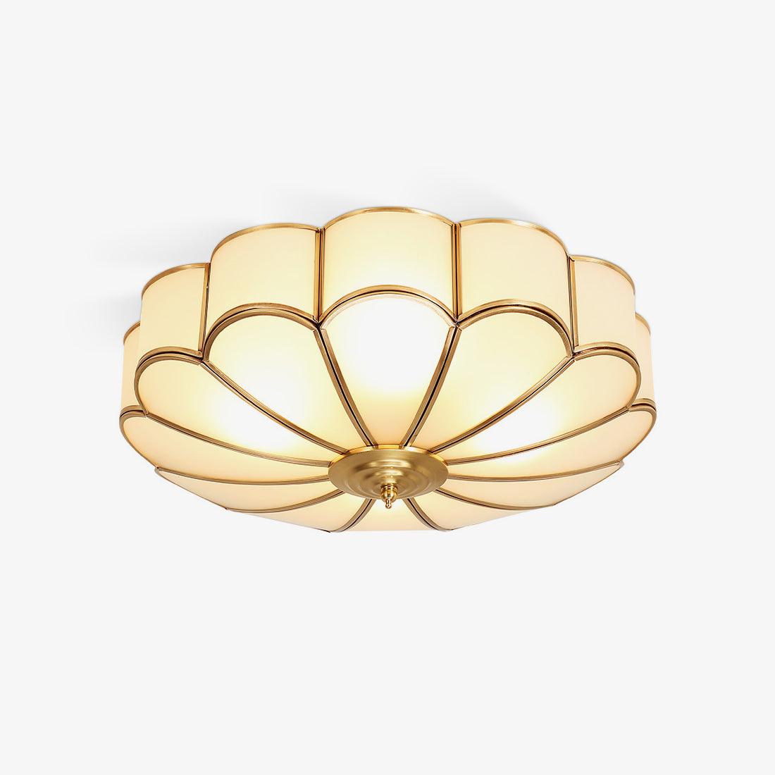 Flush Mount Ceiling Light | Elegant Flower Shape Design with Brass Finish 2
