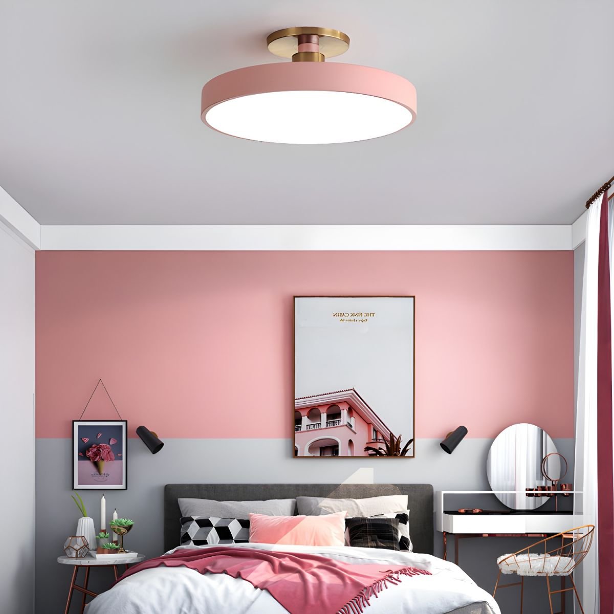 Flush Mount Ceiling Light | Elegant Black and Gold Design with Soft LED Illumination 4