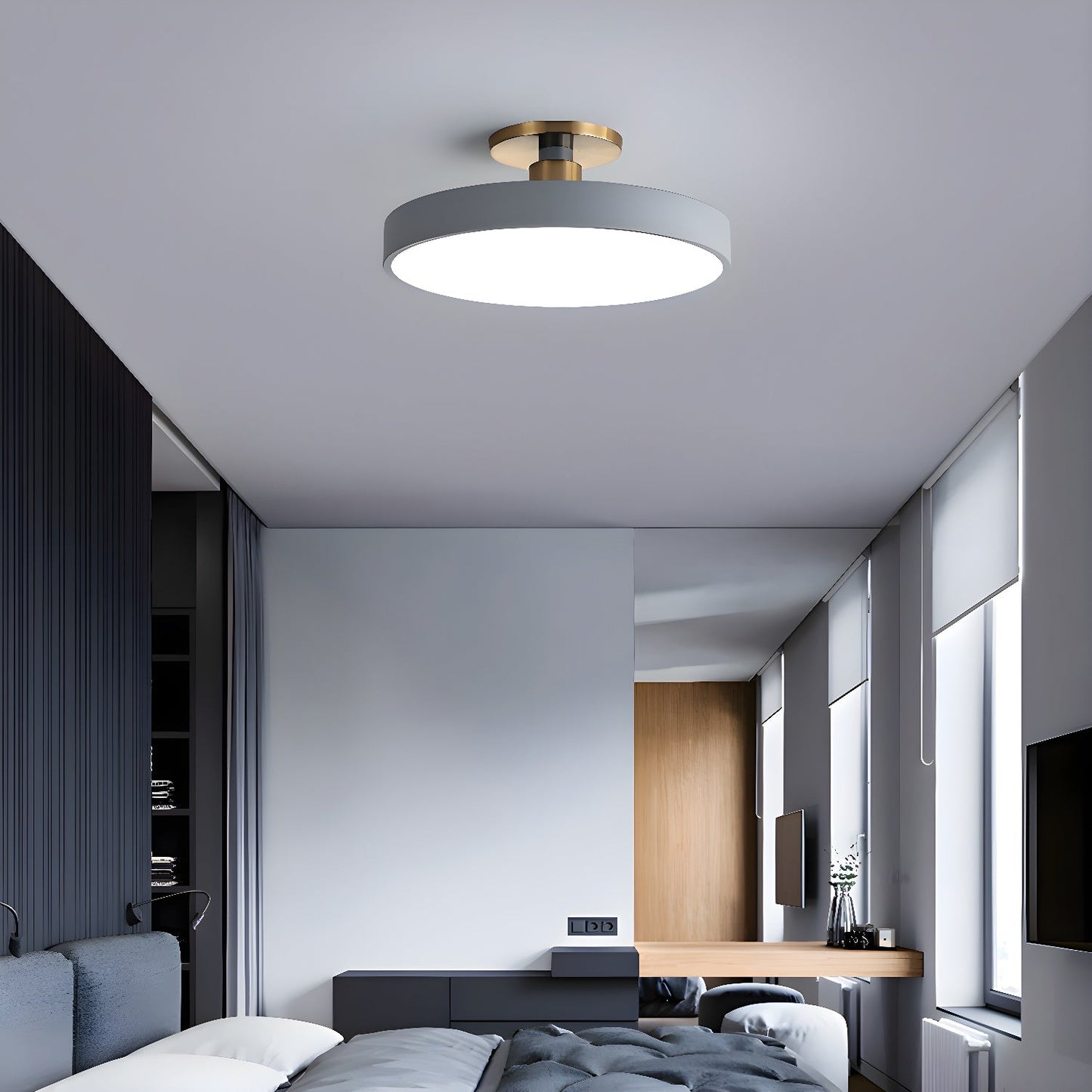 Flush Mount Ceiling Light | Elegant Black and Gold Design with Soft LED Illumination 6