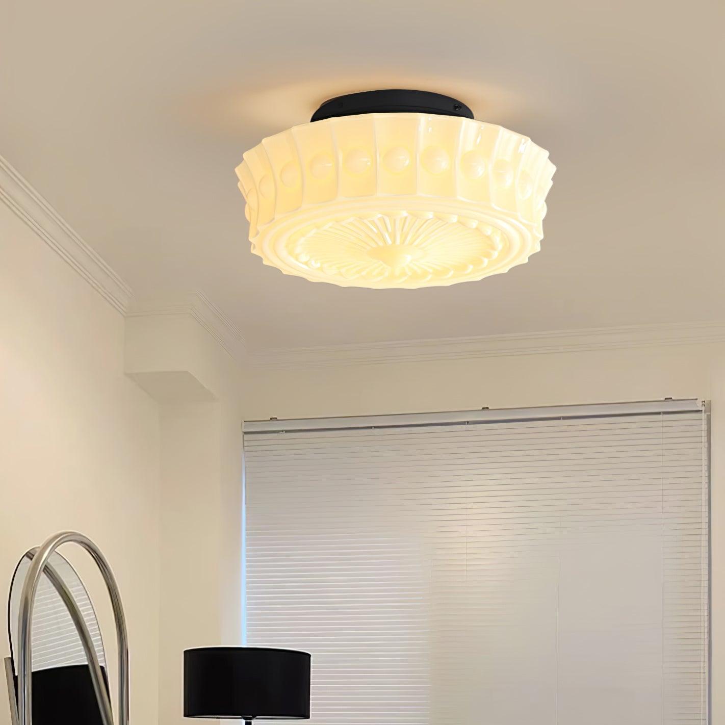 Flush Mount Ceiling Light | Stylish Metal and Glass Design for Indoor Spaces 3