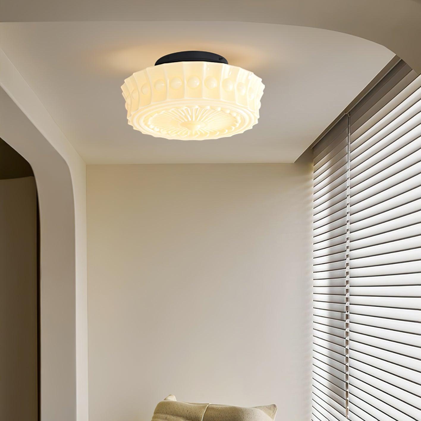 Flush Mount Ceiling Light | Stylish Metal and Glass Design for Indoor Spaces 4