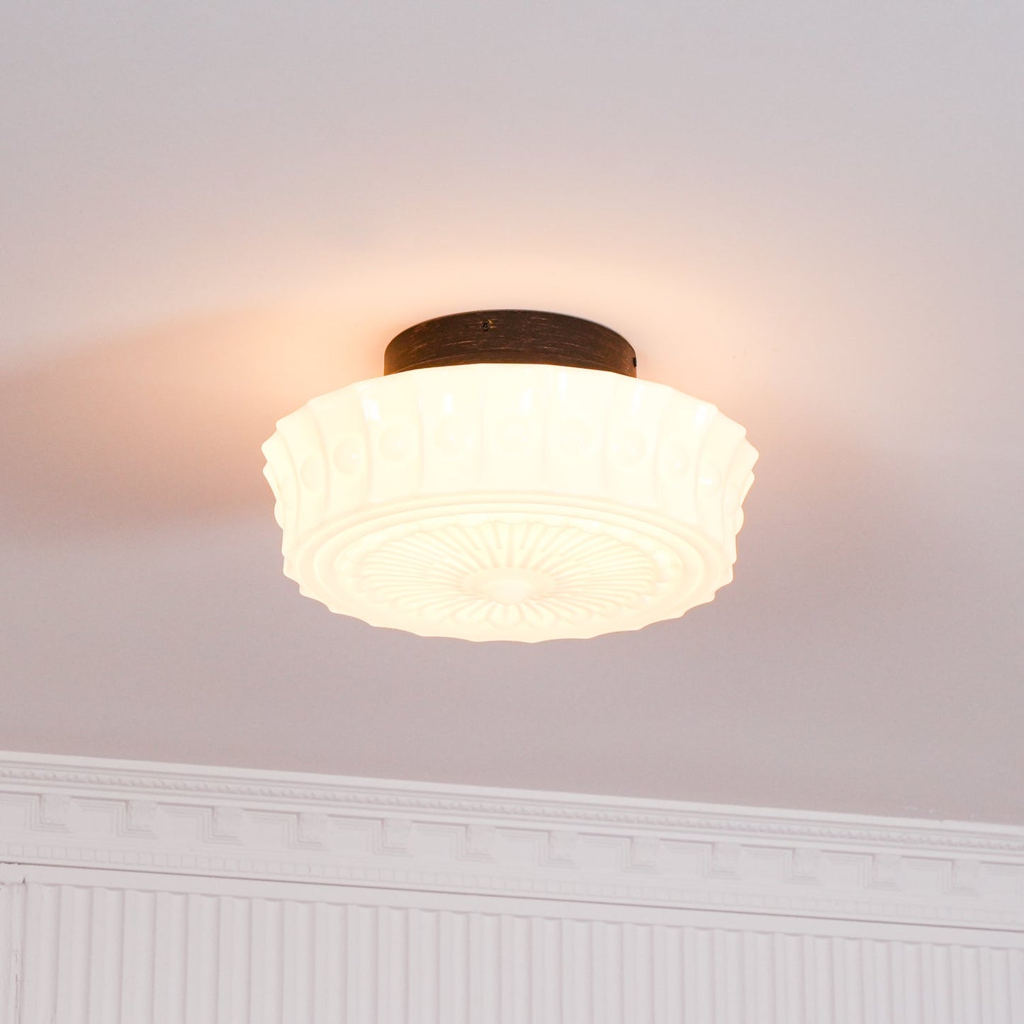 Flush Mount Ceiling Light | Stylish Metal and Glass Design for Indoor Spaces 5