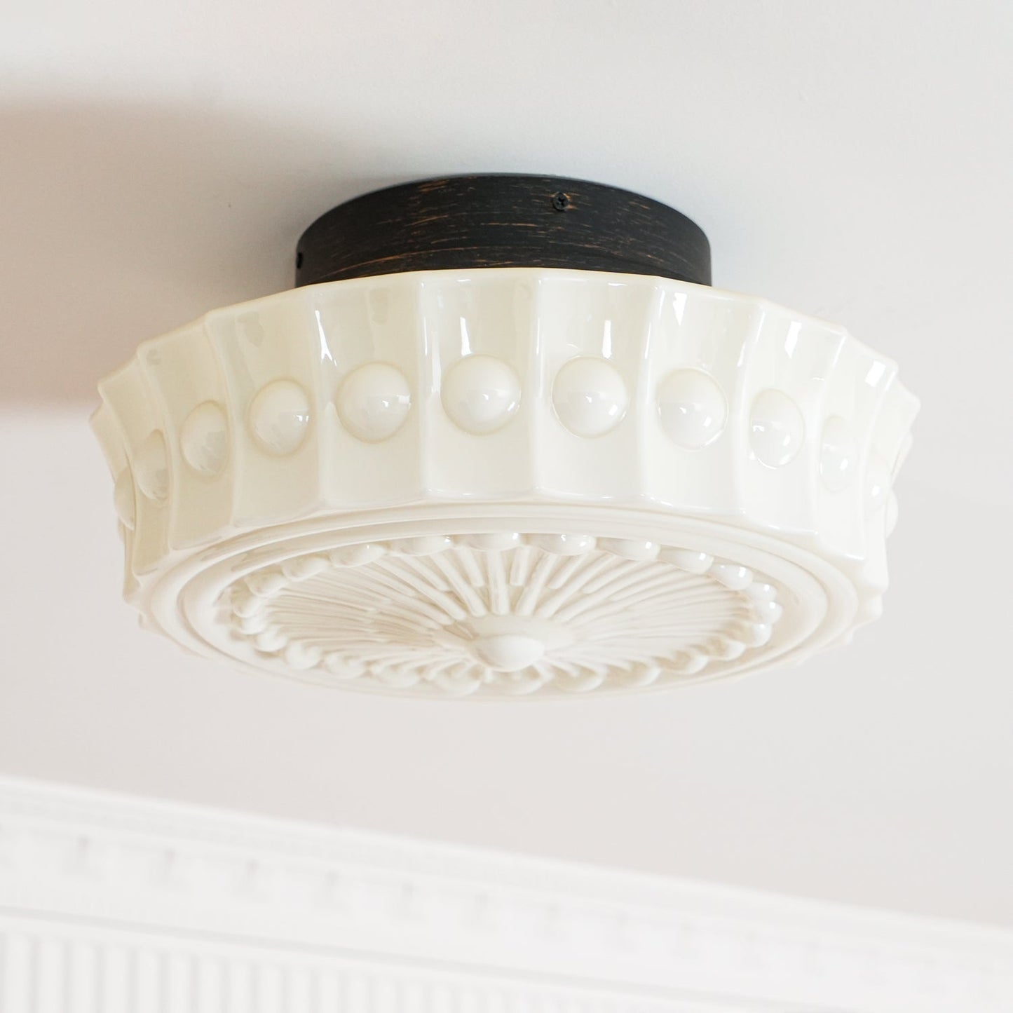 Flush Mount Ceiling Light | Stylish Metal and Glass Design for Indoor Spaces 8