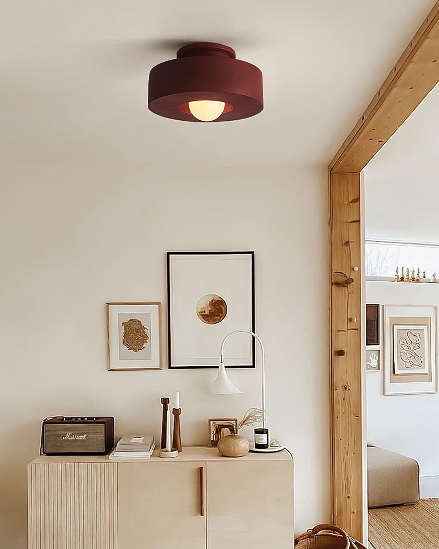 Flush Mount Ceiling Light | Hand-Built Resin Design with LED Compatibility 6