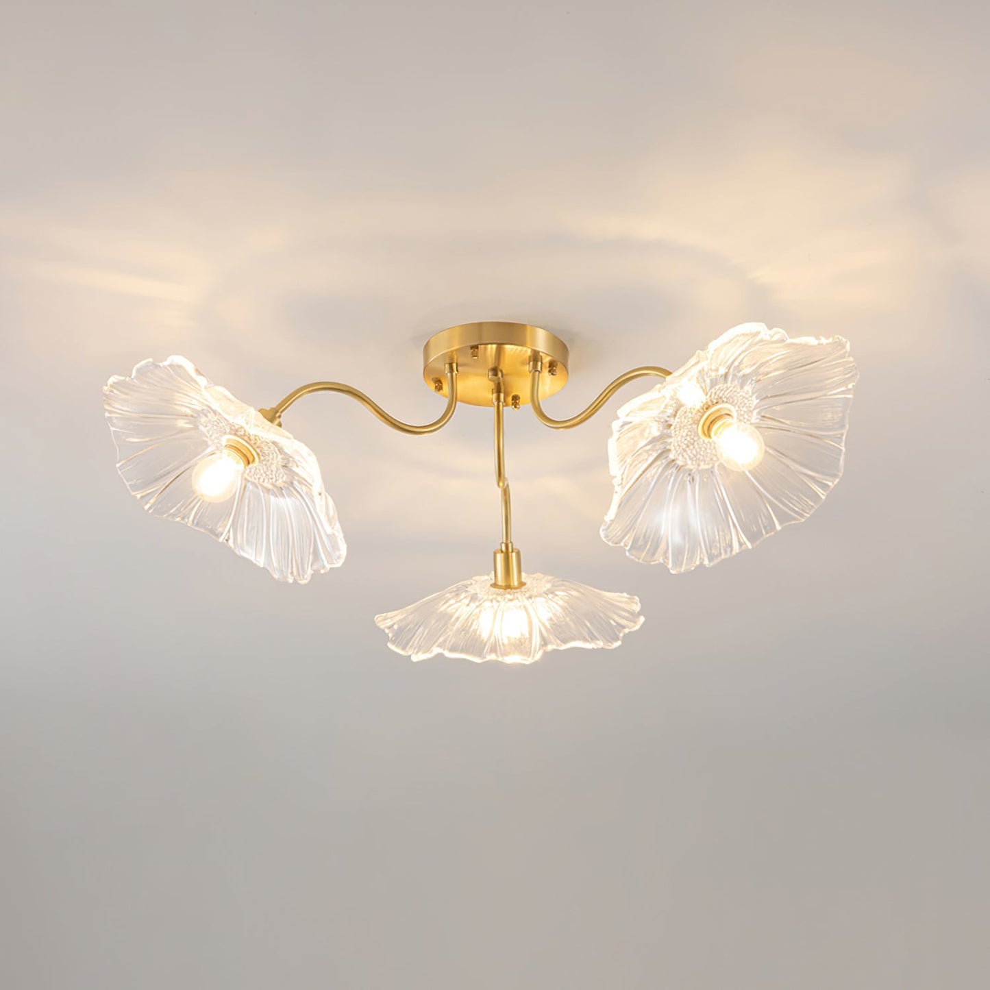 Flush Mount Ceiling Light | Leaf-Shaped Frosted Glass with Soft LED Illumination 1