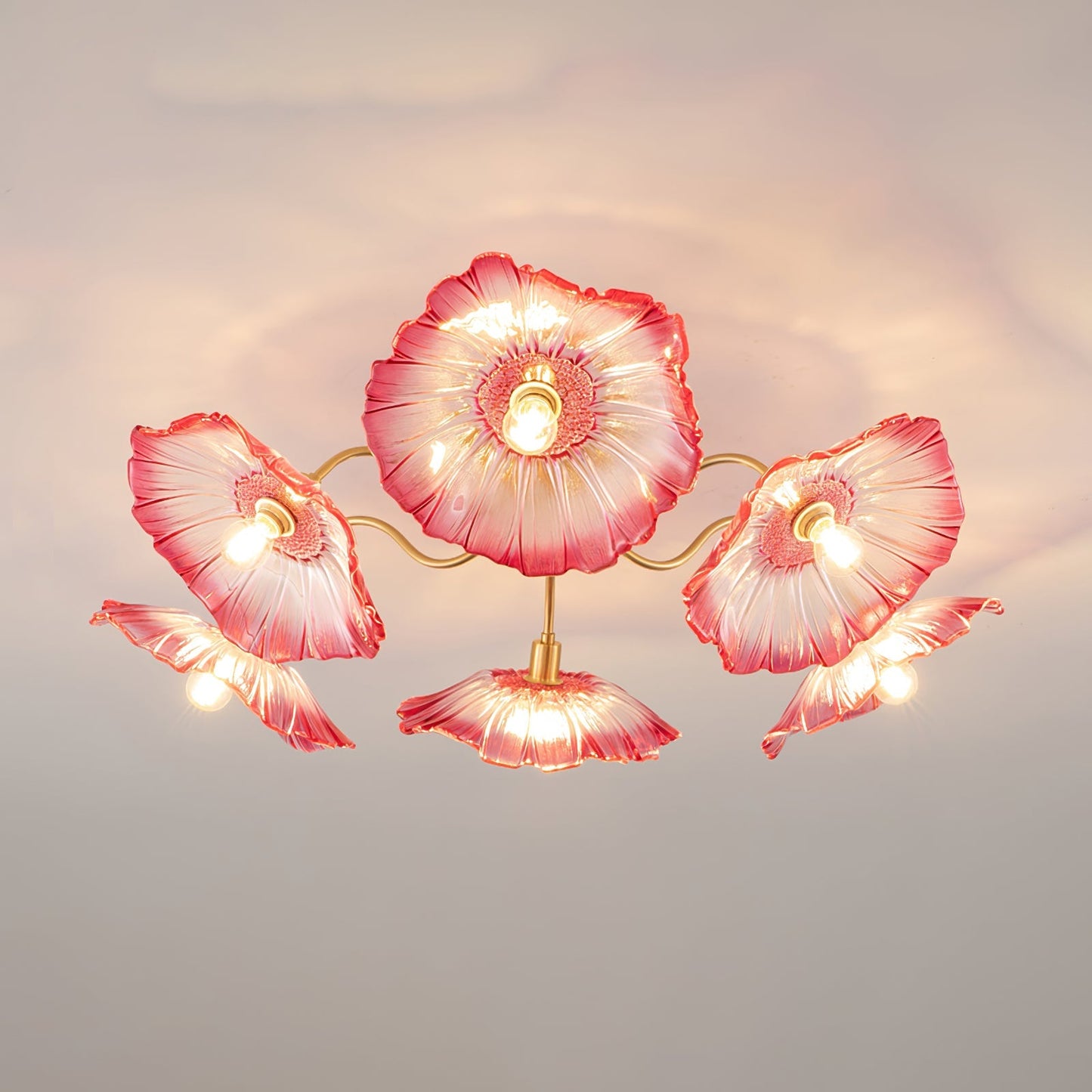 Flush Mount Ceiling Light | Leaf-Shaped Frosted Glass with Soft LED Illumination 11